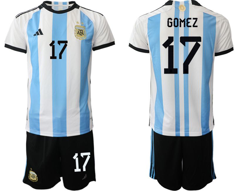 Men 2022 World Cup National Team Argentina home white #17 Soccer Jerseys